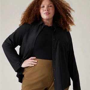 Athleta Everlasting top black NWT 1X
